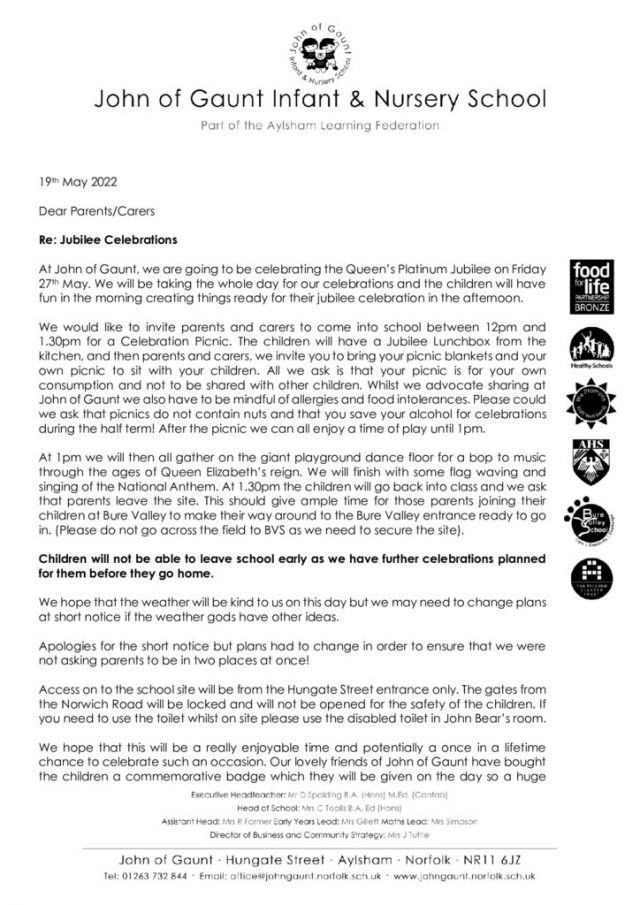thumbnail of Jubilee Celebrations letter