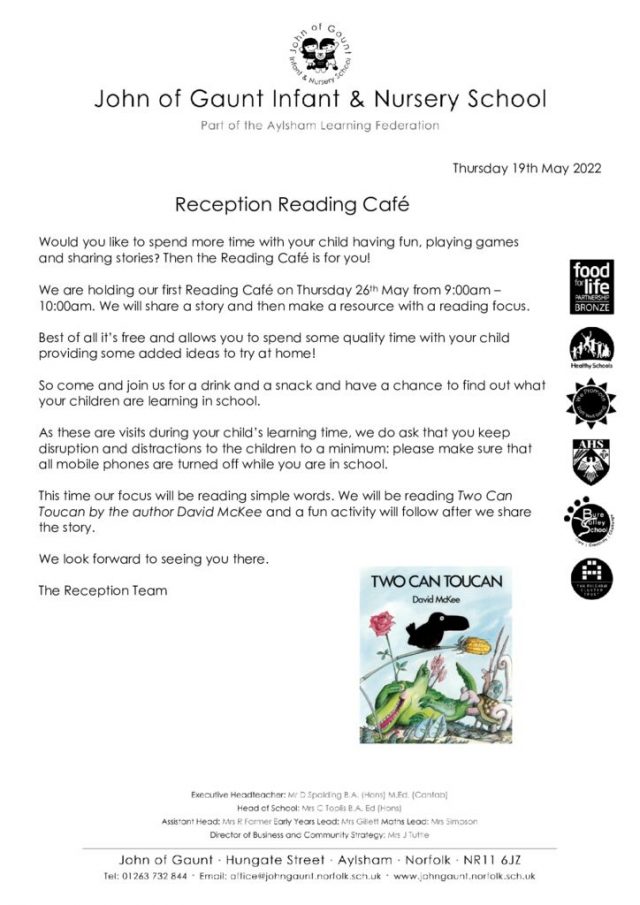 thumbnail of Reading Cafe letter May 22