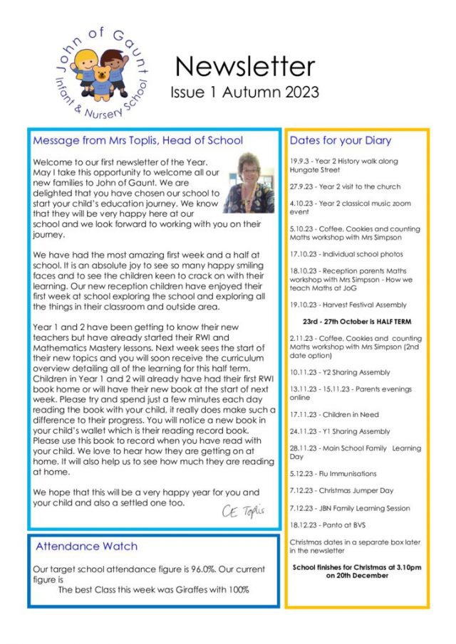 thumbnail of JOG Autumn 23 Newsletter No 1